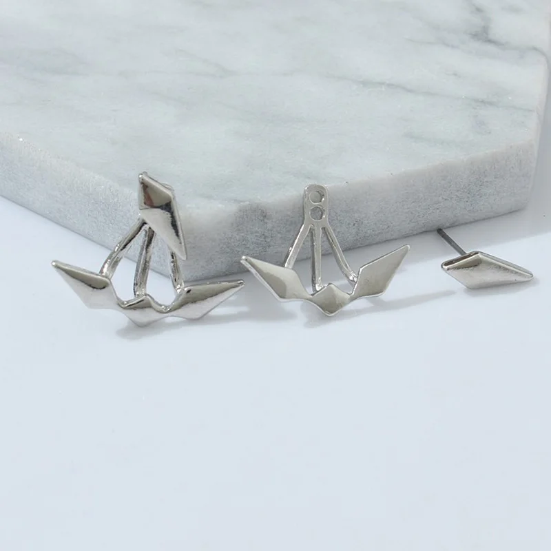 Smooth сплава в виде геометрических фигур ромб серьги-гвоздики с рисунком для