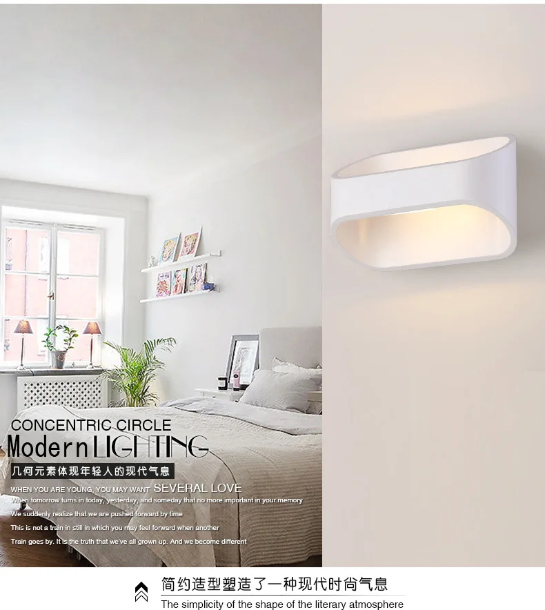 Светодиодный настенный светильник 3 Вт 5 10 простой современный для спальни кухни