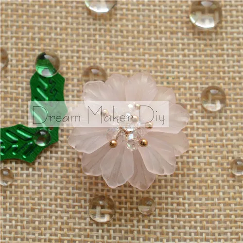 3cm Pink 10 шт./лот, aprox, 30 мм, плоская задняя часть, стразы в виде листьев из смолы, цветочный дизайн для рукоделия, свадебные украшения, аксессуары для волос, сделай сам - Цвет: 3cm Pink