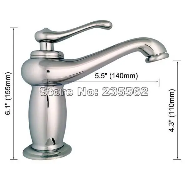 

Polished Chrome Brass Single Handle Teapot Bathroom Basin Hot & Cold Mixer Tap Faucet Ccy013