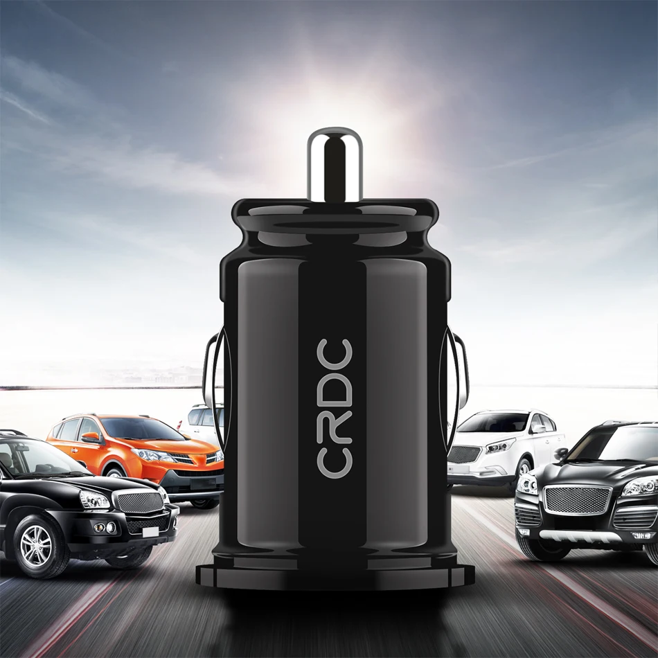 CRDC Dual USB Автомобильное зарядное устройство Быстрая/быстрая зарядка мобильного телефона автомобильное зарядное устройство адаптер для iPhone 7 6s samsung Lg Xiaomi автомобильное зарядное устройство для телефона