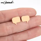 Диалоговое окно Cxwind нового дизайна, серьги, оправа из нержавеющей стали, диалоговое окно, серьги-гвоздики для женщин, Геометрические элементы