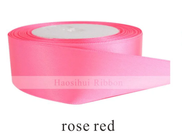 rose red 5/"(15 мм) 25 ярдов/LotWedding атласные шелковые ленты односторонние ленты подарочная упаковка кружева DIY Аксессуары 32 Цвета - Цвет: rose red
