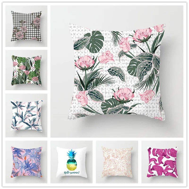 

Houspace Polyester Peach Skin Tropical Fruits and Plants For Home Pillow Decor Sofa Car Decorative Gift Chair Seat Pillow Case