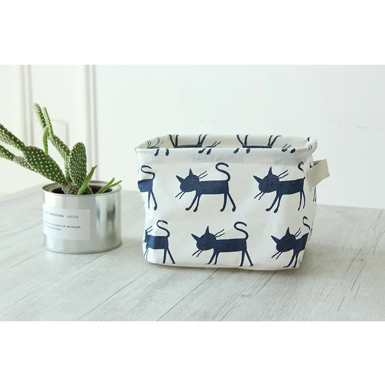 Cosmetic simple Storage Box Zakka Bag Organiser Foldable Container Basket cajas organizadoras | Дом и сад
