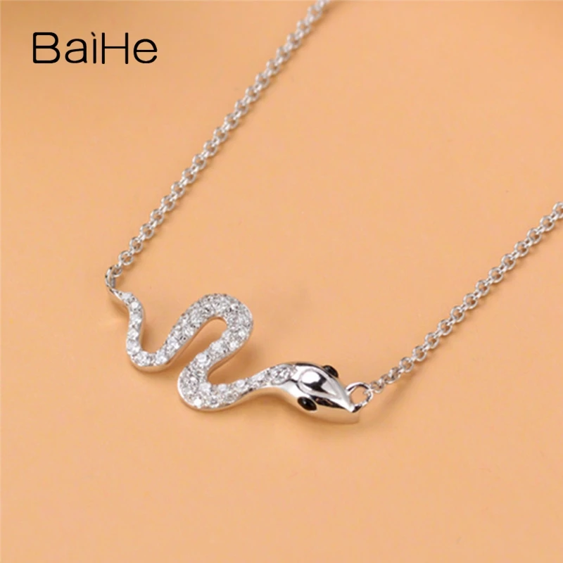 BAIHE Твердые 18 К желтого золота 0.22ct сертифицированные H/SI 100% натуральные