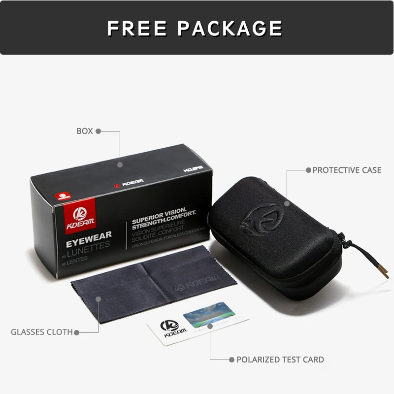 KDEAM новые спортивные поляризованные солнцезащитные очки для мужчин с
