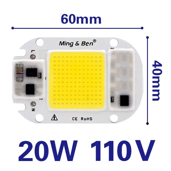 2pcs 20W 110V 2 шт. светодиодный COB лампа LED чип 20 Вт 30 Вт 50 Вт умная ИС(интеграционная схема) 110V 230V светодиодный чип для DIY светодиодный прожектор светильник дневной белый холодный белый и теплый белый светодиодный бусины - Испускаемый цвет: 2pcs 20W 110V