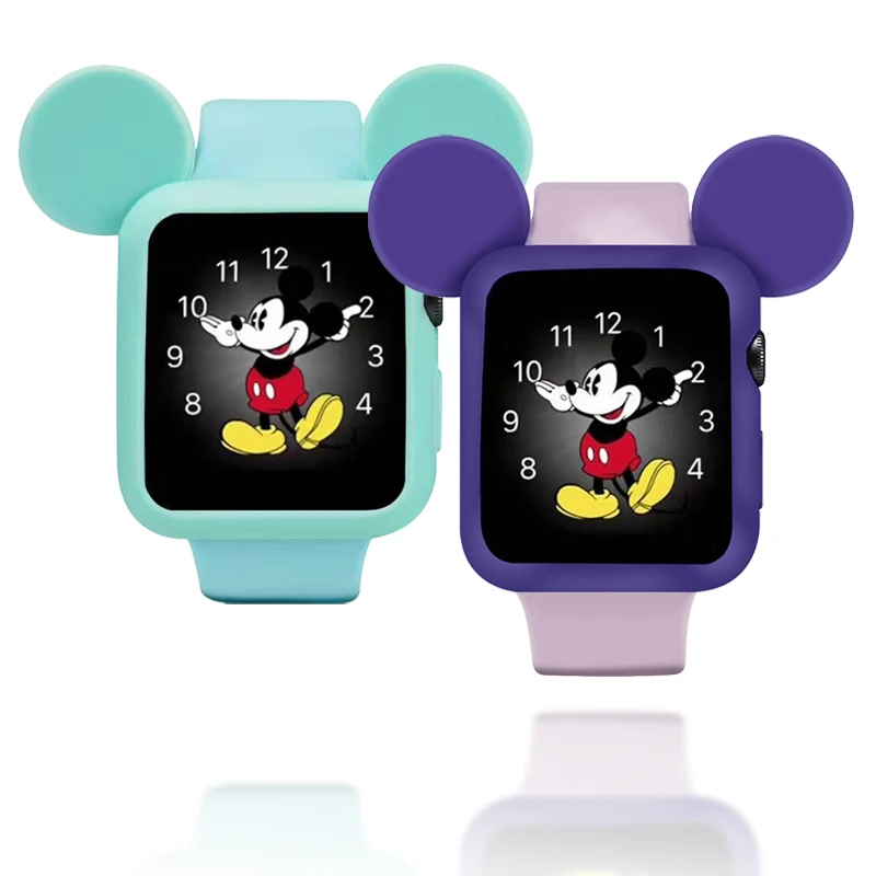 Чехол для часов с рисунком Микки из мультфильма apple watch case 40 мм и 4 44 защитный чехол