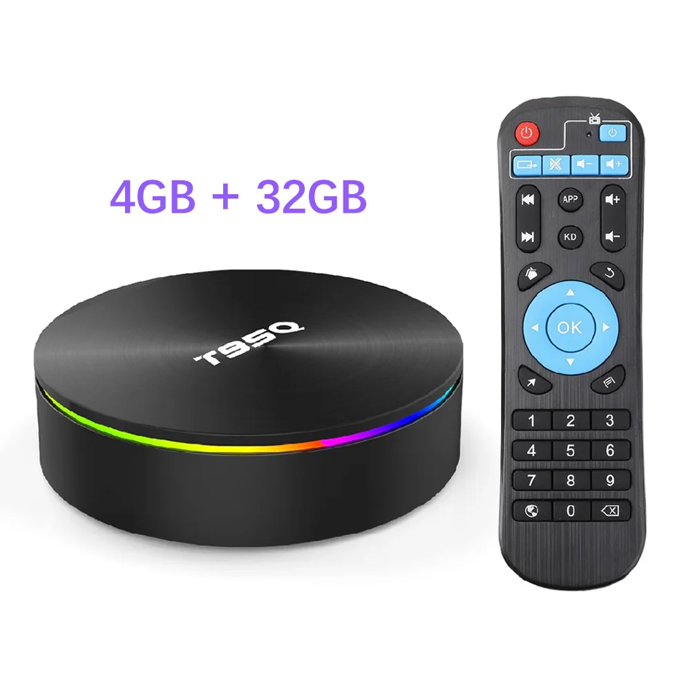 4GB 32GB T95Q ТВ приставка Android 9,0 4 ГБ 32 ГБ 64 Гб Смарт ТВ приставка Amlogic S905X2 четырехъядерный 2,4G& 5 ГГц Wifi BT 100M 4K медиаплеер телеприставка - Цвет: 4GB 32GB