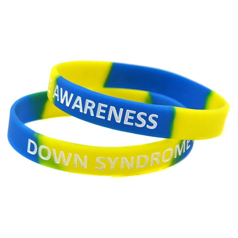 OBH 1PC Down Syndrome Awareness Silicone Rubber Wristband Subsection Color | Украшения и аксессуары