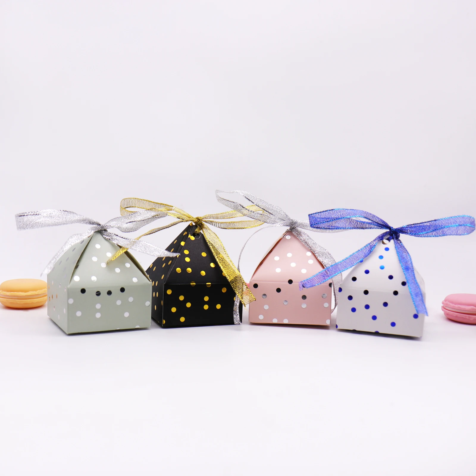 6x6x7.5cm Birthday Party Bronzing Dot Pink/Blue Paper Candy Box Wedding Chocolate Baby Shower Festival Decorations | Дом и сад