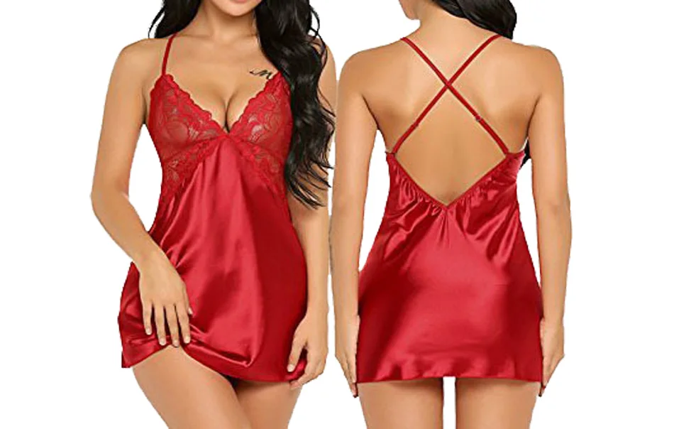 TryMeOn горячее сексуальное нижнее белье для девочек Babydoll Женское ночное кружевное