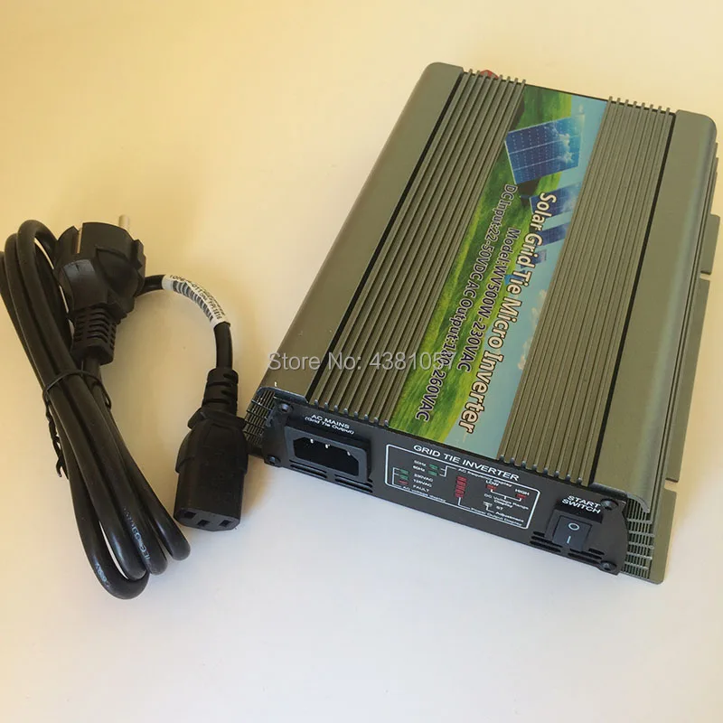 WV-500W микро сетки галстук инвертора для 30 V/36 V Панели Солнечные DC 22-с алюминиевой крышкой, 50В для AC110/220 В пер. тока, 50/60 Гц чистая синусоида инвертор