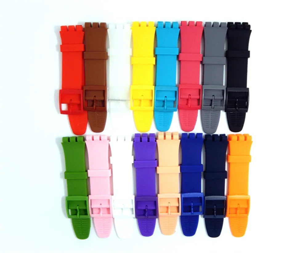 Ремешок силиконовый для наручных часов Swatch 16 мм 17 19 20 мм|Смарт-аксессуары| |