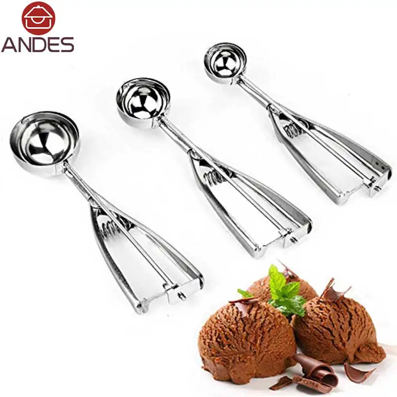 Кухня 3 шт мороженое совок сталь нержавеющая пюре ложка для картофеля ручка