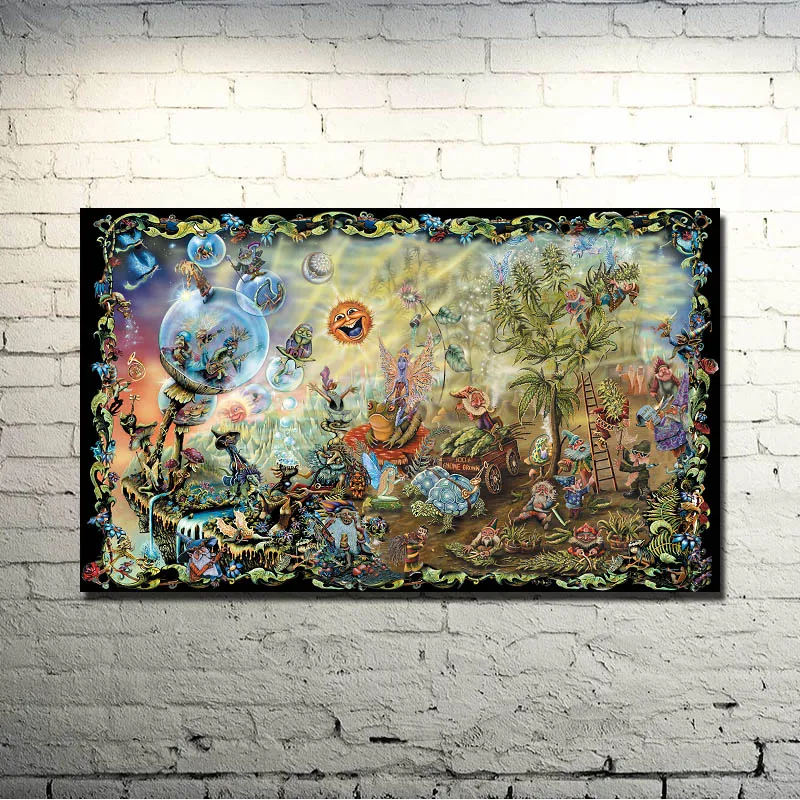 Психоделическая футболка Абстрактная живопись шелк ткань печати плакатов 13x21 24x40