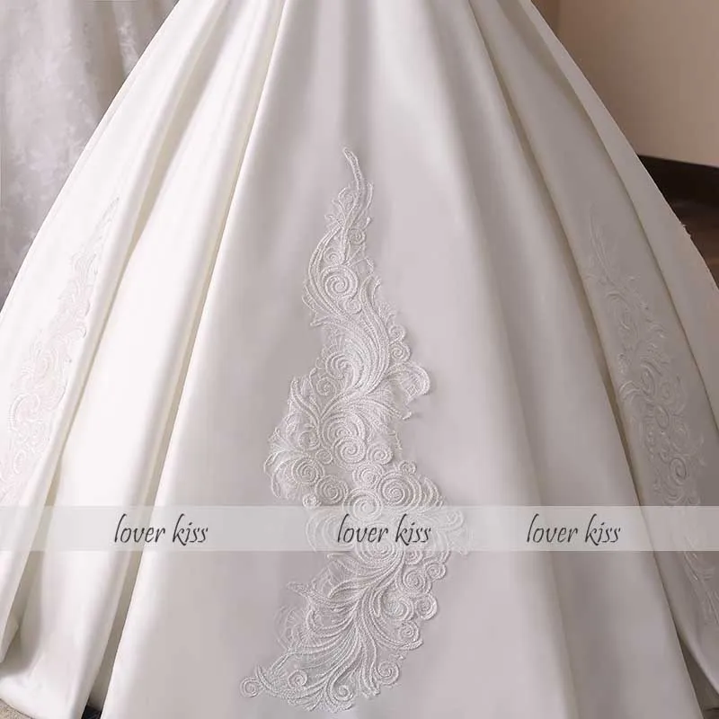 Любовник Поцелуй Vestidos De Noiva сатиновое свадебное платье 2021 кружево и натурального