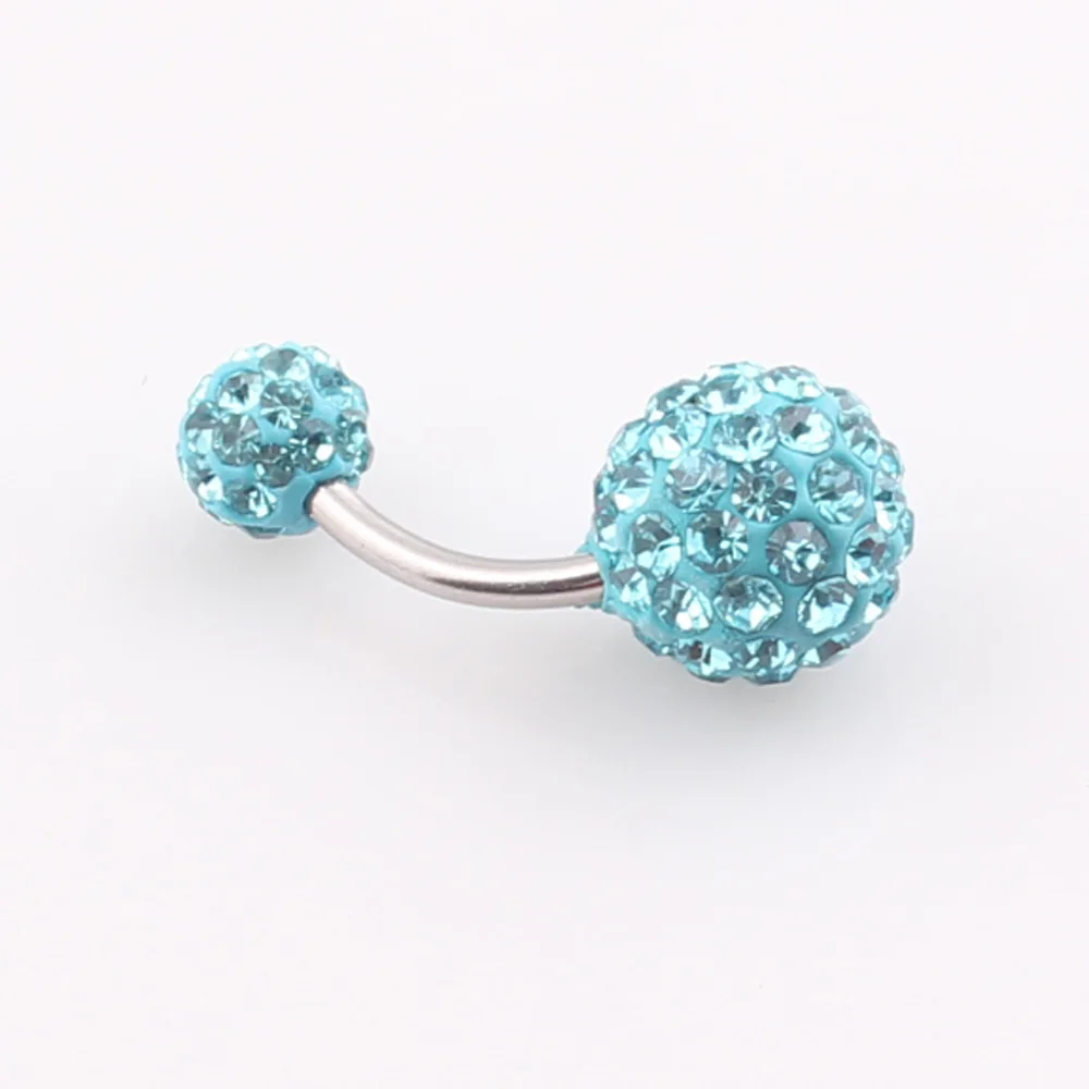 2018 модный хрустальный двойной диско шар Ferido пупок живота кольцо на для пирсинга