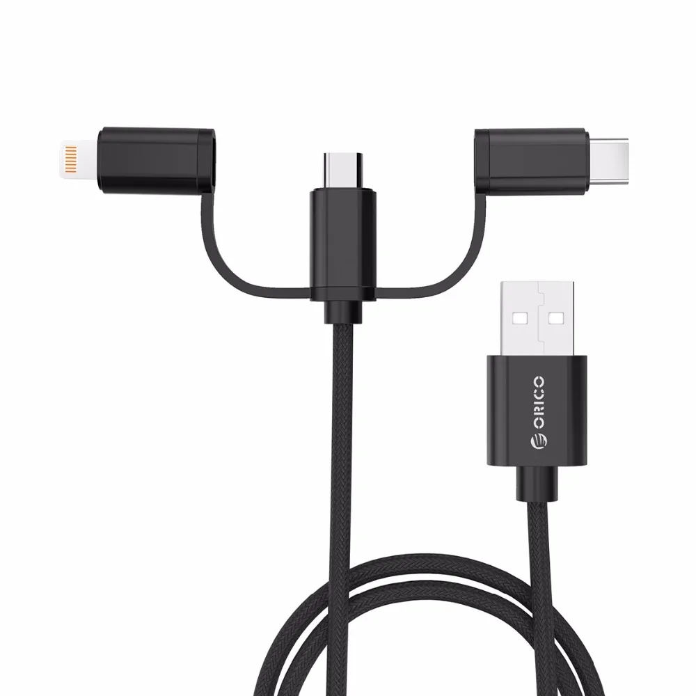 ORICO HT3 3 в 1 USB кабель для зарядки и передачи данных для iPhone huawei P20 Xiaomi 8 samsung