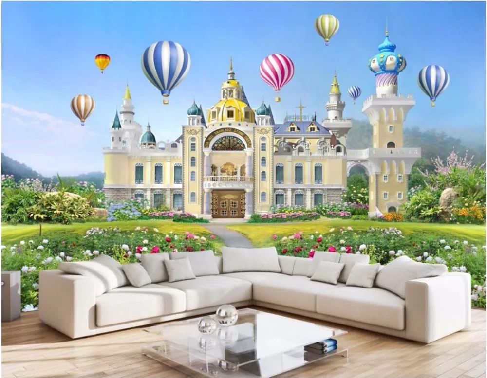 3d обои для комнаты фотообои на заказ Красивая маленькая принцесса мечта замок
