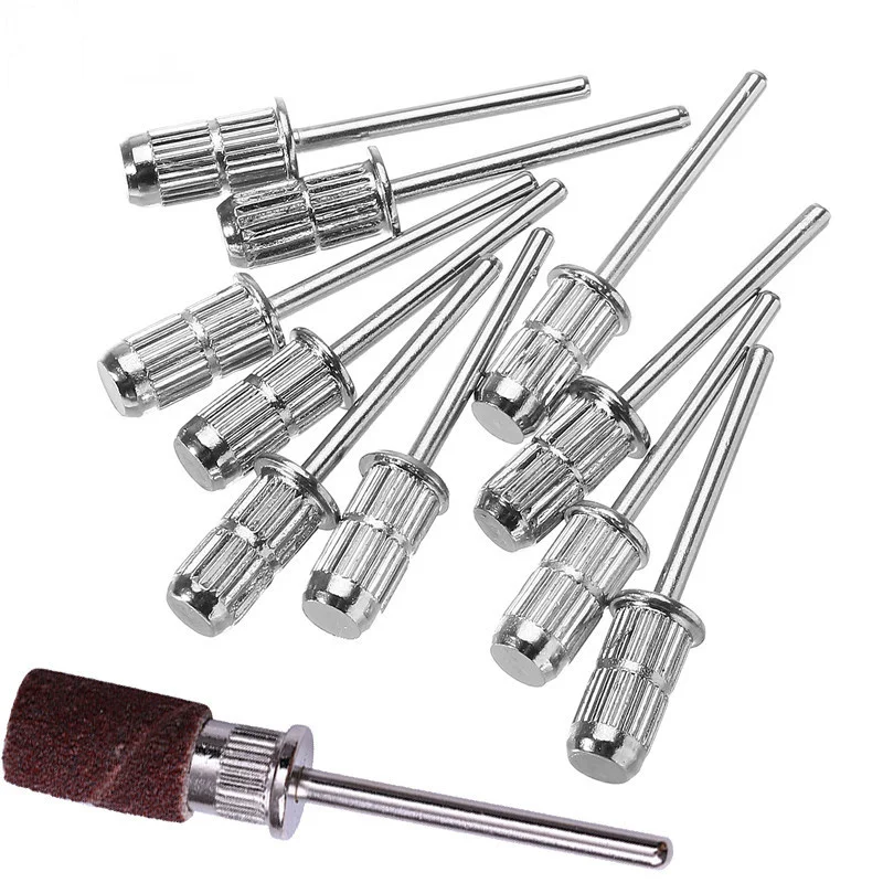 

10pcs Nail Sanding Bands Mandrel Holder Tungsten Replacement Bit For Electric Nail Drill Bits Manicure Pedicure File Accessories