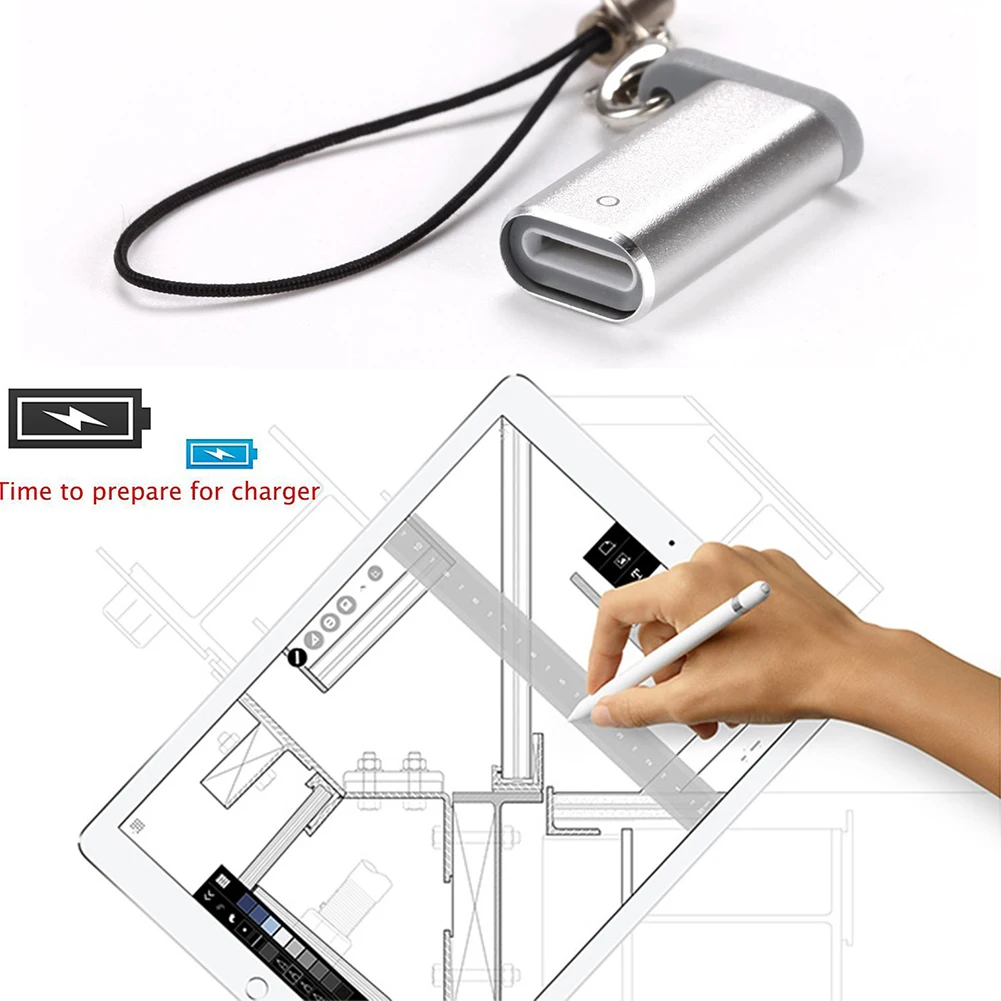 Portable Silver Charger Adapter For iPhone Pencil Female To Connector | Мобильные телефоны и аксессуары