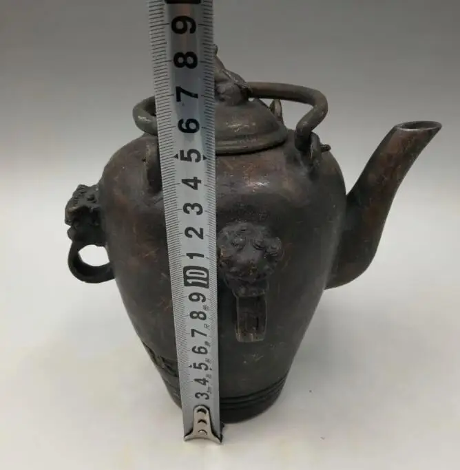 

Chinese pure brass lion head water bottle teapot