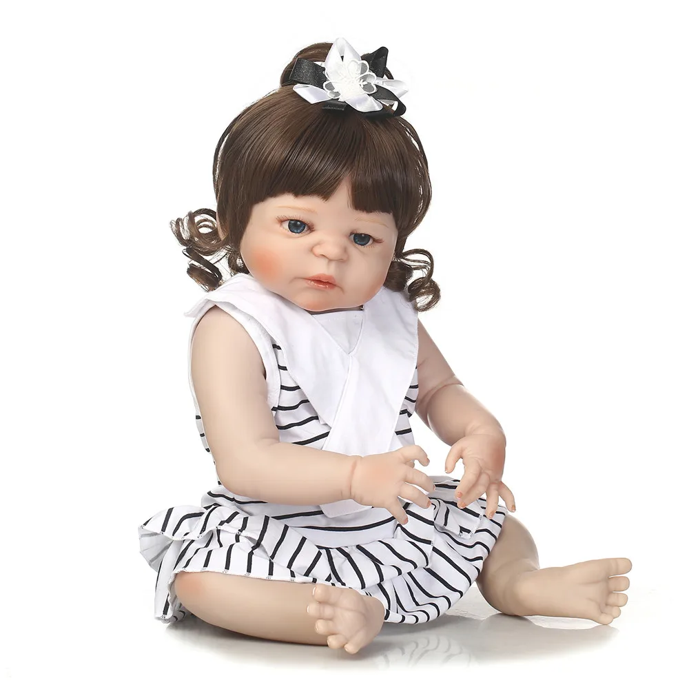 

Полностью силиконовые куклы Новорожденные, 22 дюйма, NPK, девочка, Детская кукла, игрушки, подарок ребенку, новорожденный, силиконовая кукла