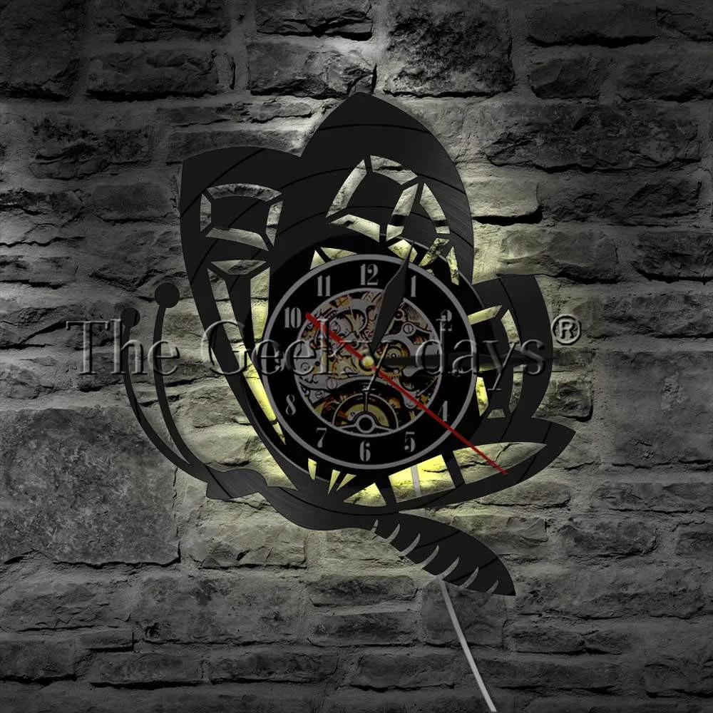 Красивые бабочки насекомые исследование биология тема стены Искусство Декор Виниловая пластинка часы Современный дизайн декоративные часы