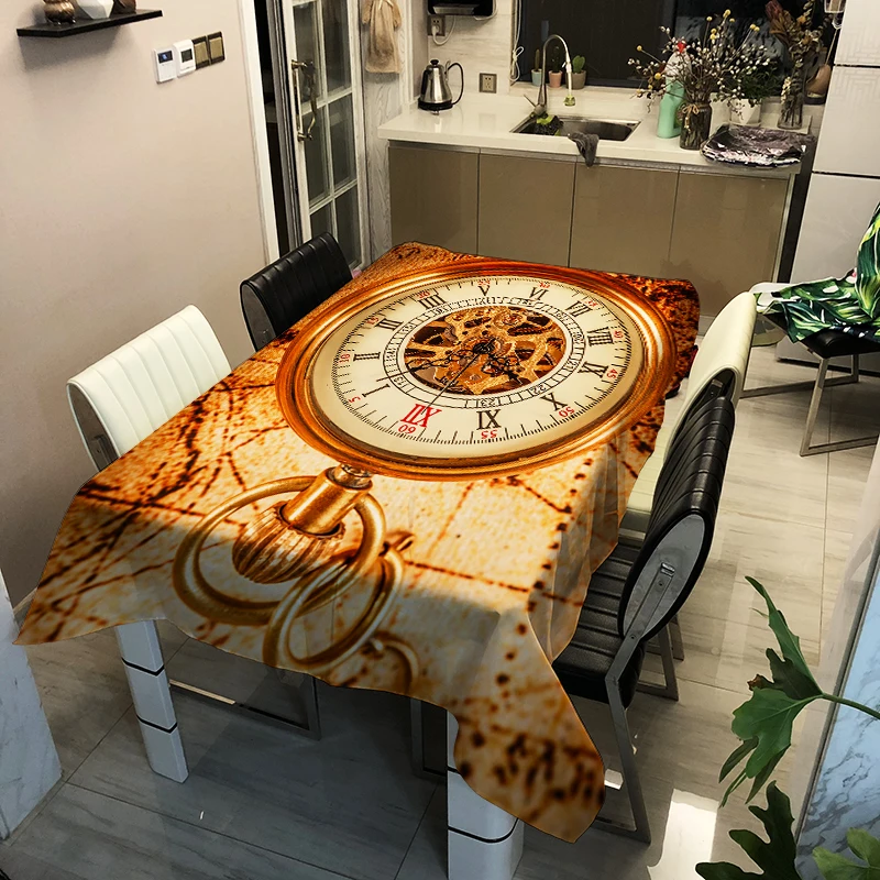 3d карманные часы скатерть креативный Зеленый завод Фламинго узор полиэстер