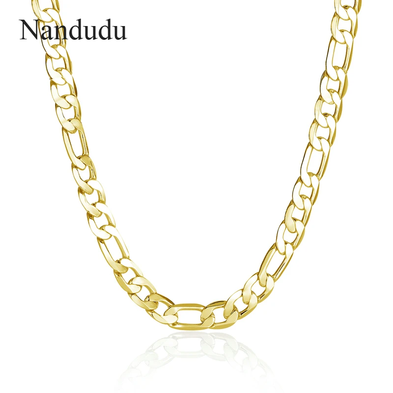 Nandudu золото Цвет Фигаро просто Цепочки и ожерелья Браслет Ювелирные наборы Для