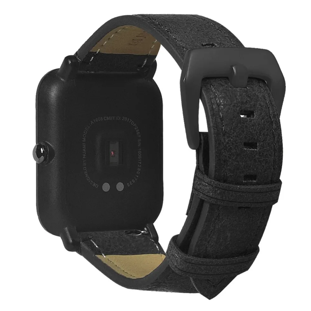 Для Huami для Amazfit Youth 20 мм кожаный ремешок сменный ремешок для часов Смарт-часы ремешок на запястье Пряжка из нержавеющей стали
