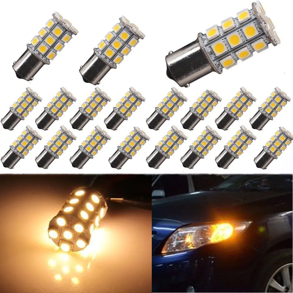1/2шт автомобильная светодиодная лампа Canbus BA15S 1156 1141 1003 27smd P21W парковочный