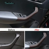 tonlinker cover sticker for skoda kodiaq 2017 18 car styling 4 pcs pu leather interior door armrest position cover stickers