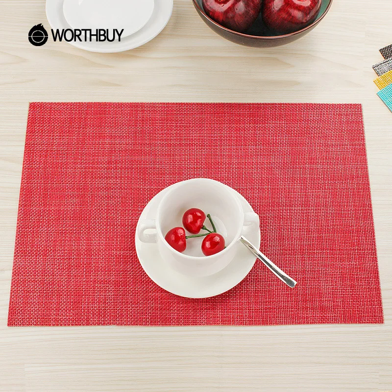 WORTHBUY 4 шт./компл. ПВХ коврик для обеденный кухонный стол Нескользящие
