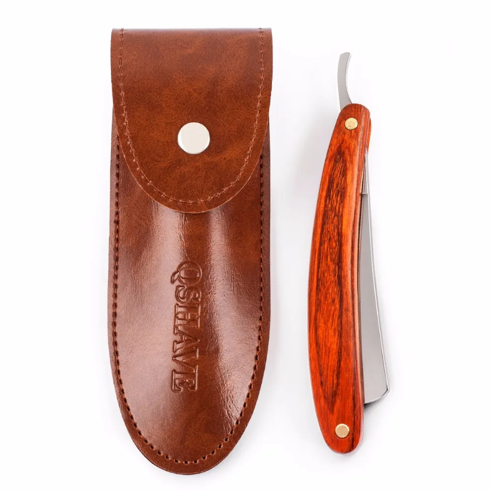 

Qshave Travel Razor holder Case for Manual Double Edge Safety Razor Razor PU Leather Brown Color 1 pc
