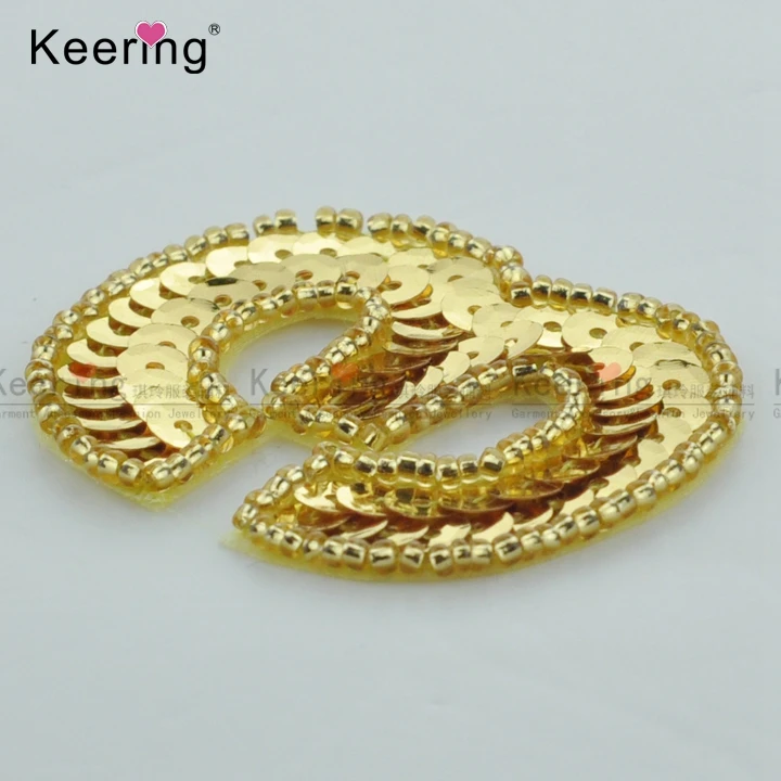 Необычные цифры &quot3&quot дизайн золотой цвет блесток аппликация WRAB 011|sequin applique|number