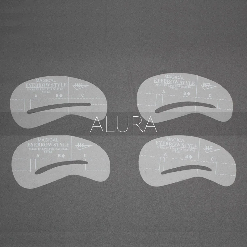 Alura 4 Styles Grooming Brow Painted Model Stencil Kit Shaping DIY Beauty Eyebrow Make Up Eyebrows Styling Tool | Красота и здоровье