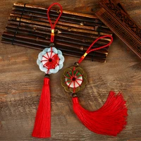 10pcs diy chinese knot pendant tassel fringe trim 10 pieces copper coins with jade tassels chinese knot new year decoration gift