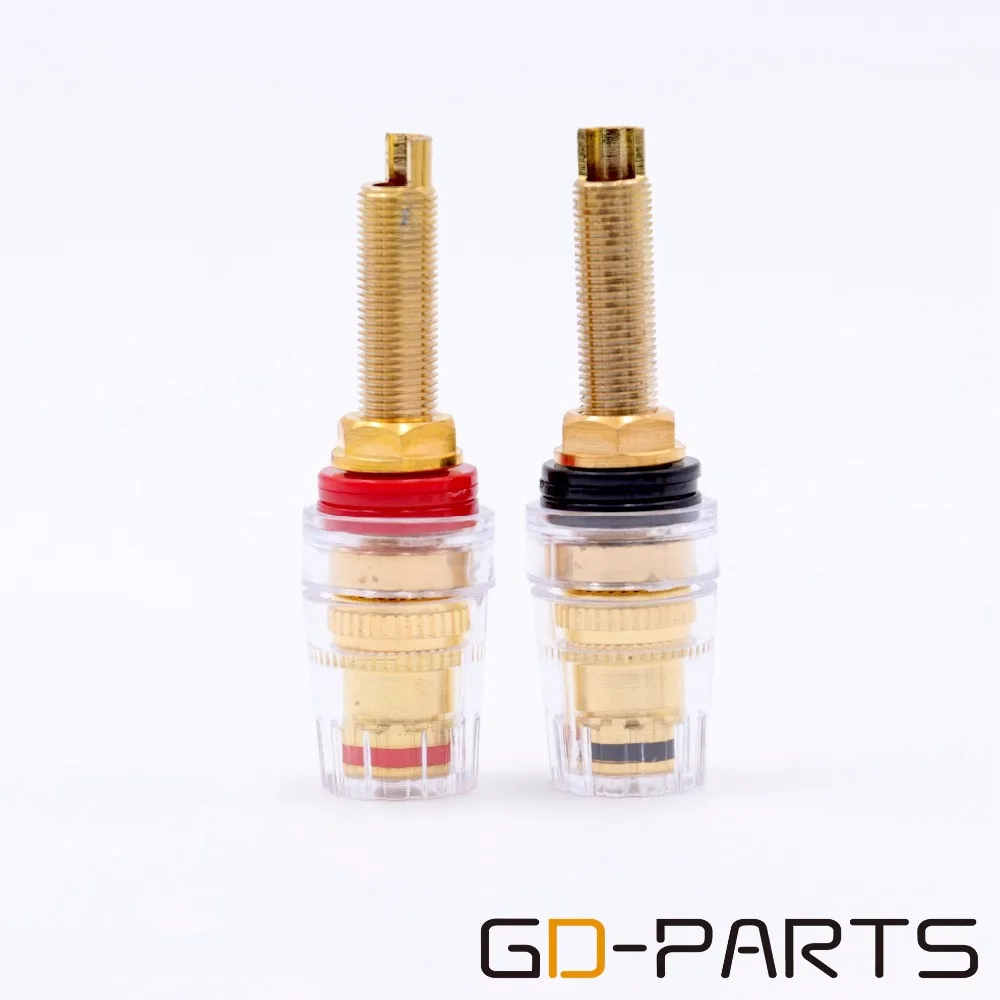 1 шт. позолоченный латунный динамик связывающий столб 4 мм Усилитель банан разъем