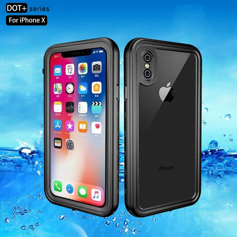 Водонепроницаемый чехол для телефона Apple iPhone X IP68 ударопрочный с защитой от снега