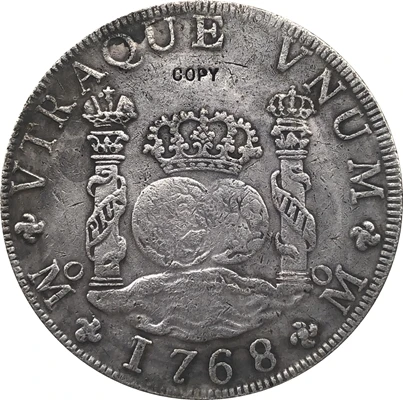 1768 1765-1771 5 монет Мексика MF 8 REALES Монета КОПИЯ - Цвет: 1768