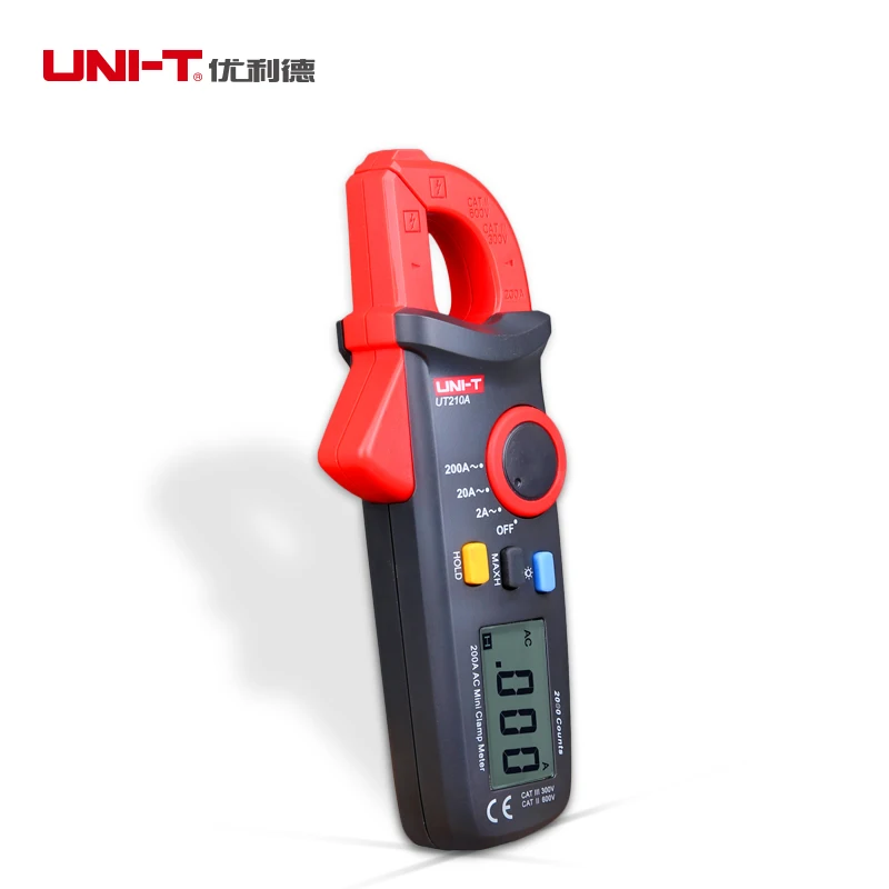 UNI-T UT210A 2000 Мини Цифровой Клещи Мультиметр Тестер для ПЕРЕМЕННОГО ТОКА 2A/20A/200A