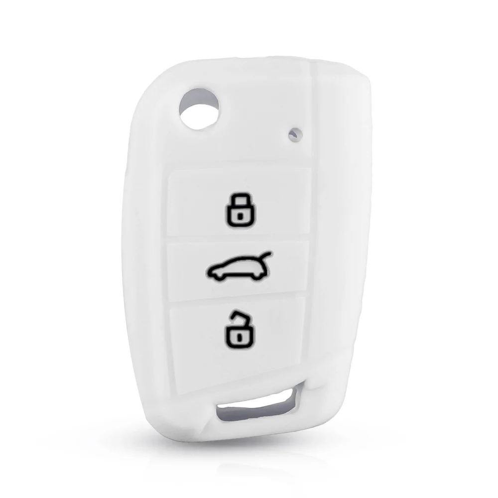 Силиконовый чехол для ключей Dandkey Volkswagen VW Golf MK7 Tiguan Skoda Octavia Seat Leon Ibiza Key 2015 2016
