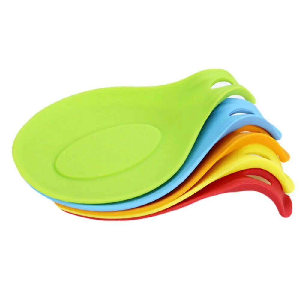 2 шт. кухонные принадлежности силиконовая подставка для ложки супа термостойкий