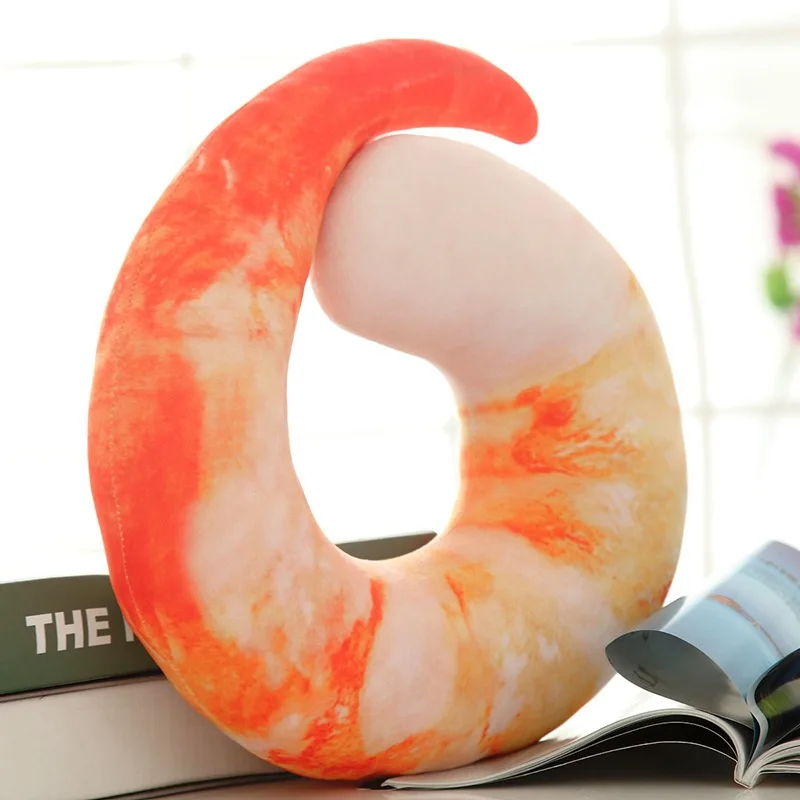 3D u образная подушка для шеи с креветками дорожная Автомобильная креативные