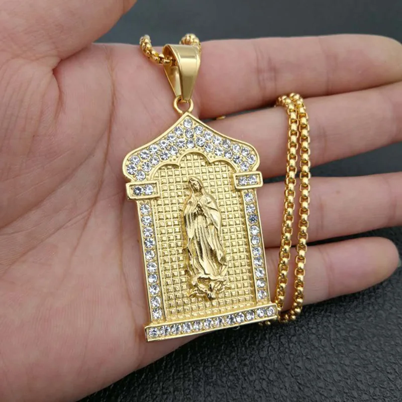 В стиле хип хоп Стразы ограненные Bling льдом золото Нержавеющая сталь