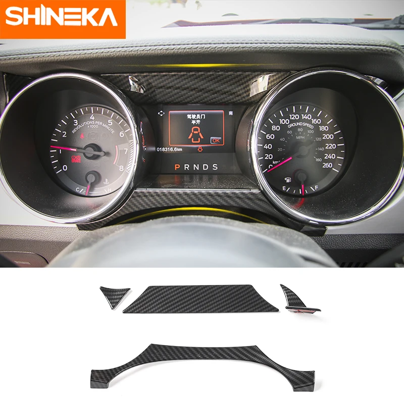 Наклейки SHINEKA для приборной панели автомобиля из АБС-пластика углеродного