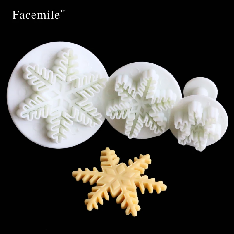 Facemile 3 шт./компл. Хэллоуина рождественский снежинка Плунжер для сахарной мастики